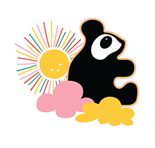 PANDA logo with sun and clouds